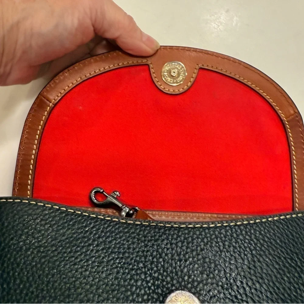 Dooney & Bourke Wexler Navy Pebbled Leather Crossbody Saddle Bag  PRISTINE!